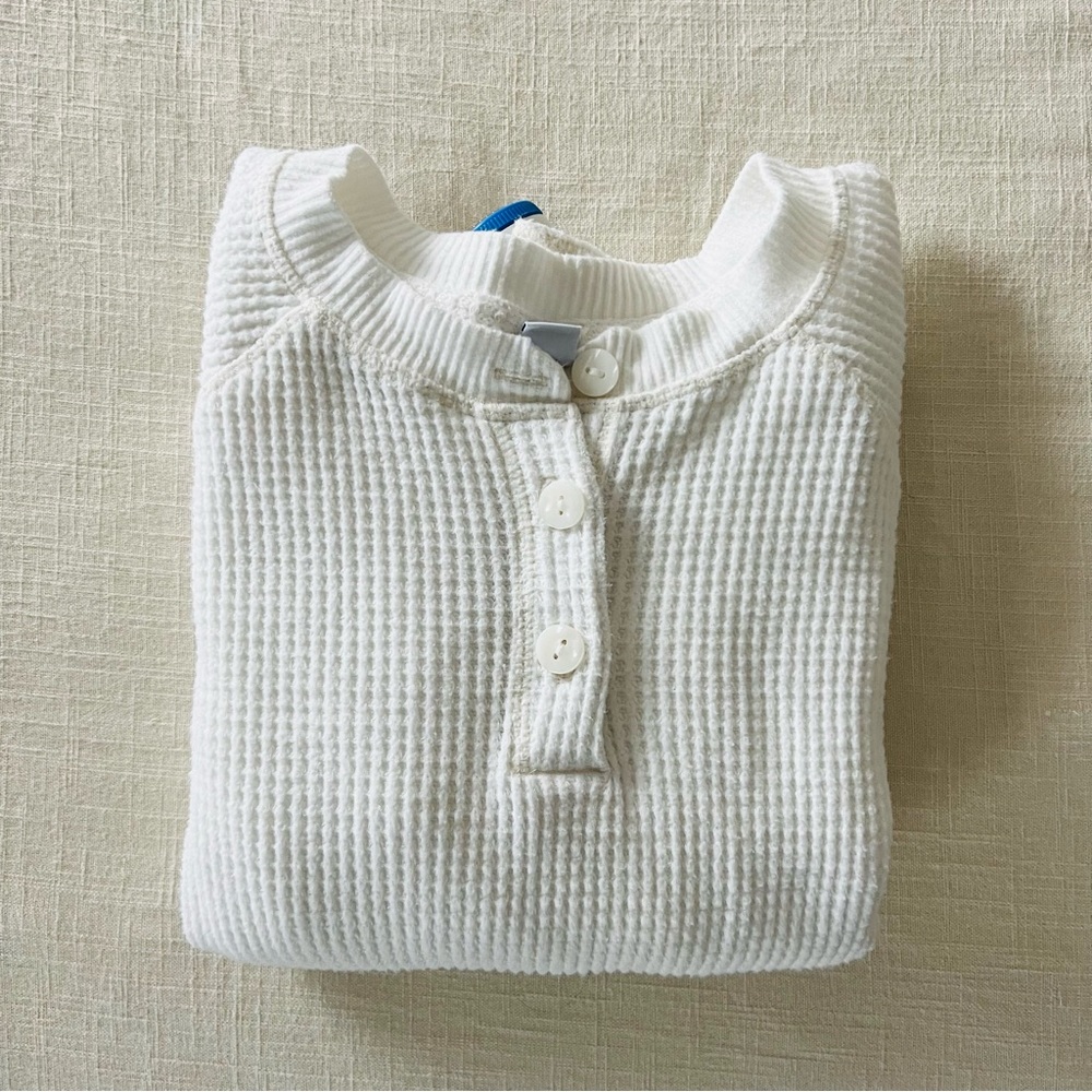 Waffle-Knit Henley